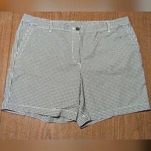 Talbots Black And White Gingham Relaxed Chino Shorts Size 16
